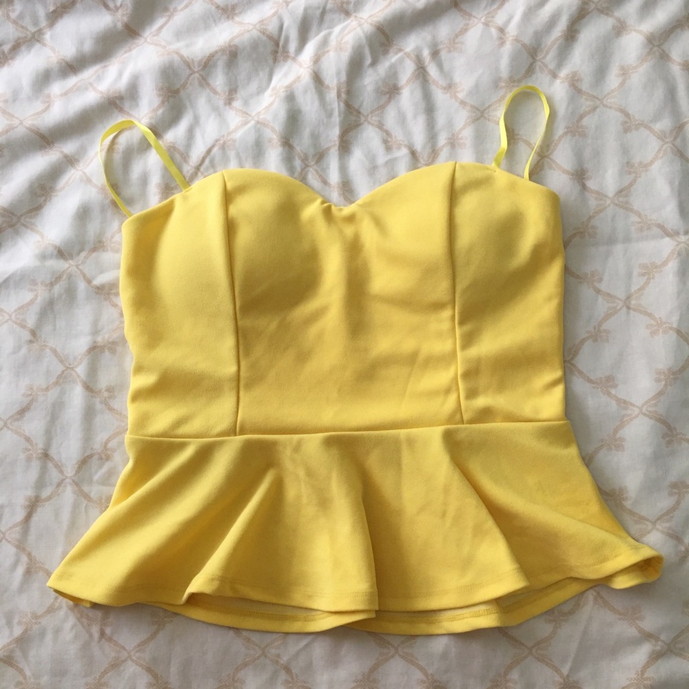 Love J Yellow push up bra tank top